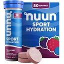 Nuun 스포츠 마그네슘, 칼슘, 칼륨, 염화물 및 나트륨, 글루텐 무료 및 채건, 트리 - 버리, 8 팩 (80 서빙 총)과 전자 정제