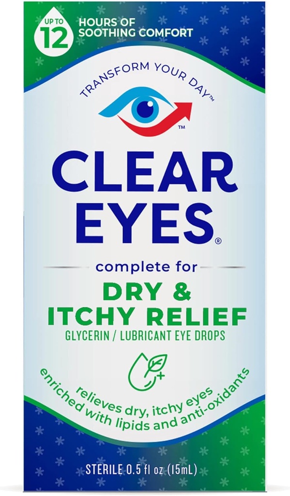 명확한 눈 건조 & 가려운 눈 기복 눈 하락, 0.5 Fl Oz