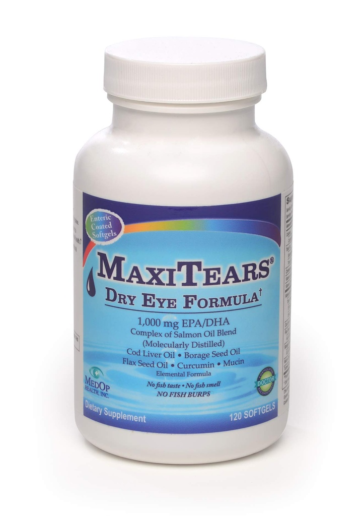 MedOp MaxiTears® 건조한 눈 공식 120 softgels, 1bottle