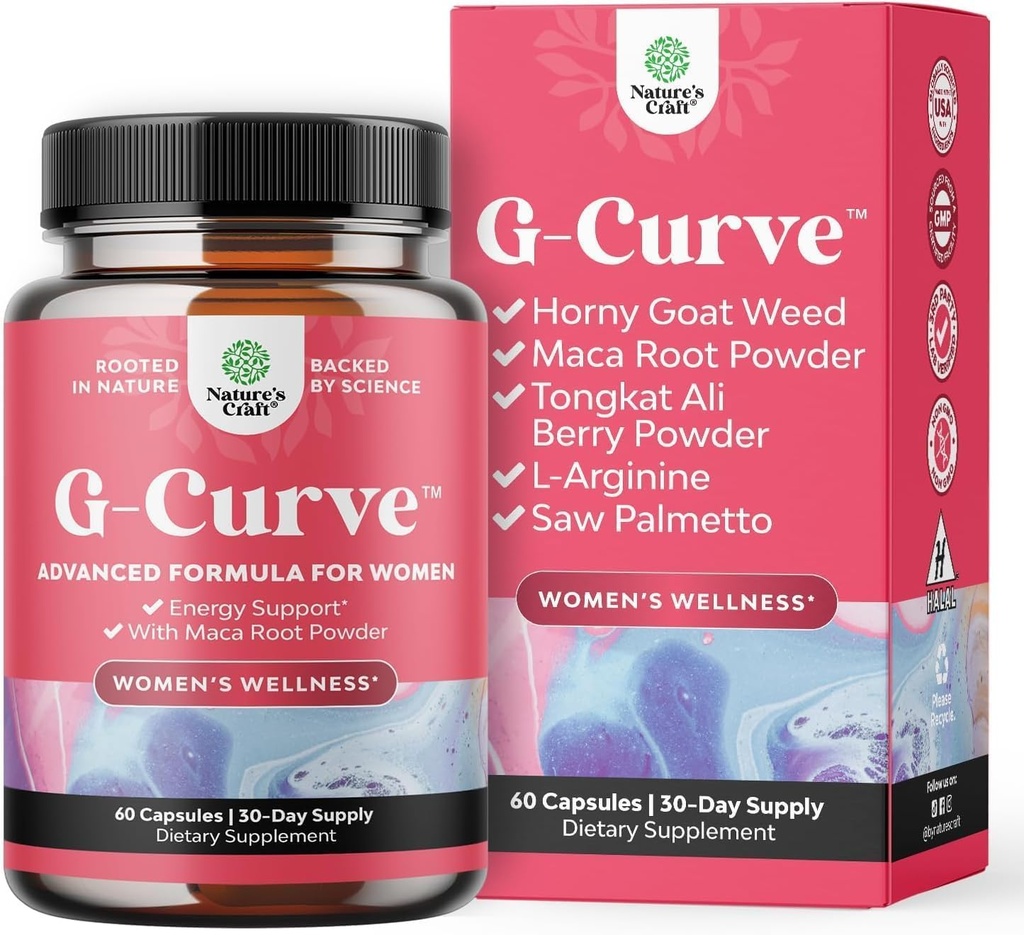 Natures Craft G-Curve Butt와 Breast 증진 알약 - 초본 증강 인자는 여자를 위한 Saw Palmetto 추출물 Horny Goat Weed를 가진 몸 조각 곡선을 지원합니다 *Results Vary 60 조사