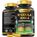 Rhodiola Rosea Supplement - 8in1 공식 - Ashwagandha, Turmeric, Berberine, Maca, Chamomile, Green Tea 및 Black Pepper와 결합 - Nutrient Rich - 150 Vegan 캡슐