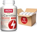 Jarrow Formulas L-Carnitine 500 mg - 100 Veggie Licaps - 지방에서 에너지 생산 (ATP)에 대한 중요한 요소 - 식 보충교재 - Vegan - 최대 100 서빙, 12 팩