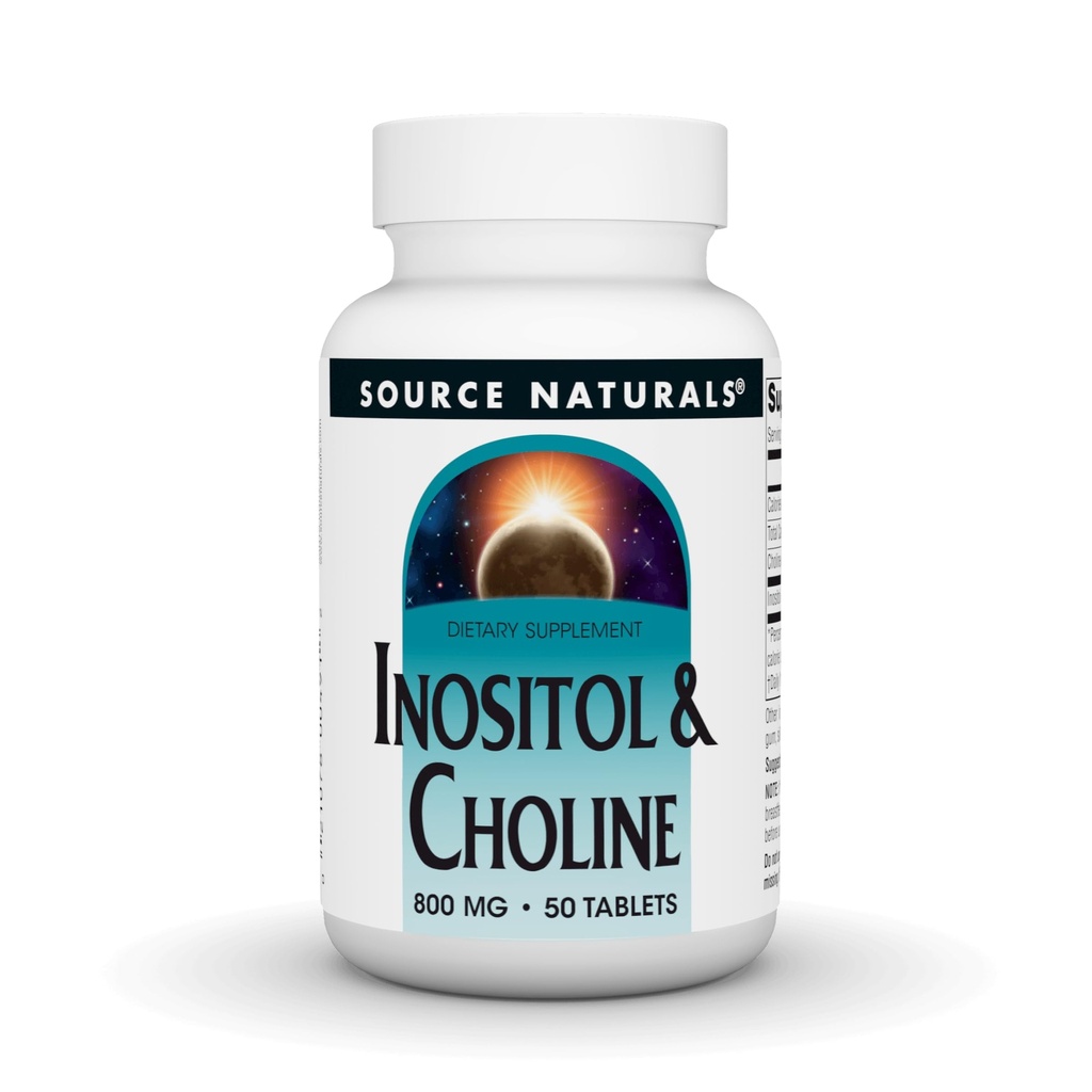 Source Naturals Inositol & Choline 800 mg 건강한 Nerve 기능 지원 - 50 정제