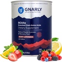 Gnarly 영양 BCAA 분말, Berry Lemonade – 사전 운동 BCAAS 아미노산 – NSF 스포츠 인증 – 지원 및 재건 근육에 보충 – 카페인과 Berry Lemonade, 10.58 oz