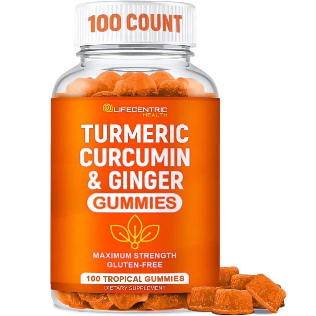 성인과 어린이를 위한 Turmeric Gummies | Max Strength Turmeric and Ginger Supplement | Vegan Organic Turmeric Curcumin Gummies | Ginger를 사용한 최고의 Curcumin 보충