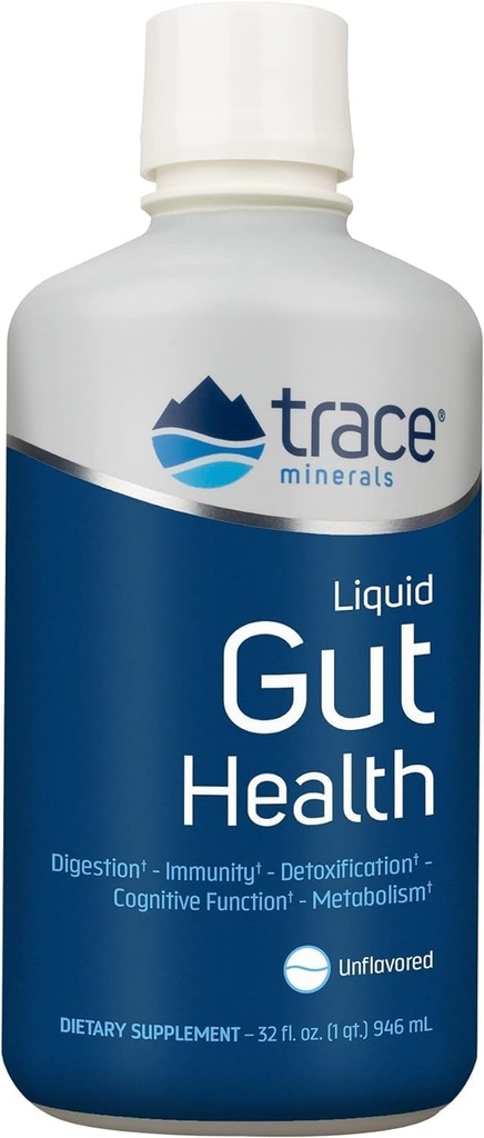 Trace Minerals Gut Health - Gut Lining, Healthy Digestion, Immune System Function에 대한 지원 - Humic & Fulvic Acid의 소화 건강 보충 - Unflavored, 32 fl oz (189 서빙)