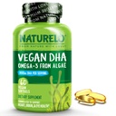 NATURELO Vegan DHA - 조류에서 오메가 3 오일 - 뇌, 심장, 관절, 눈 건강을위한 보충 - 여성, 남성 및 어린이를위한 필수 지방산을 제공합니다 - 보완 예비 비타민 - 60 Softgels