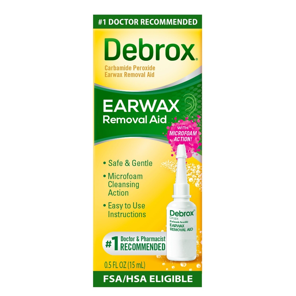 Debrox 귀 왁스 제거 하락, Gentle Microfoam 귀 왁스 제거제, 0.5 Fl Oz