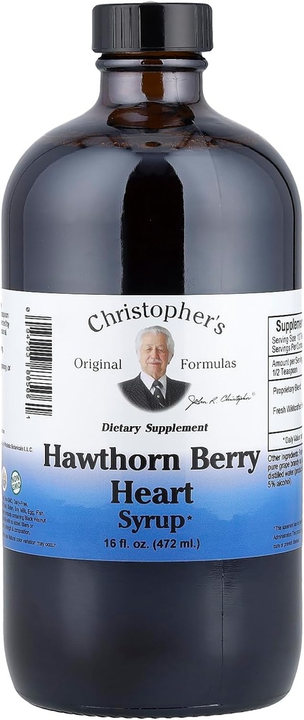 Christopher의 Original Formulas Hawthorn Berry Heart Syrup - 16 fl oz | 일반 웰빙을위한 자연 초본 혼합