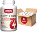 Jarrow 공식 메틸 Folate 1000 mcg의 규정식 보충교재, 세포 에너지 지원을 위한 메틸 Folate, 100개의 Veggie 캡슐, 100 일 공급, (12의 포장)