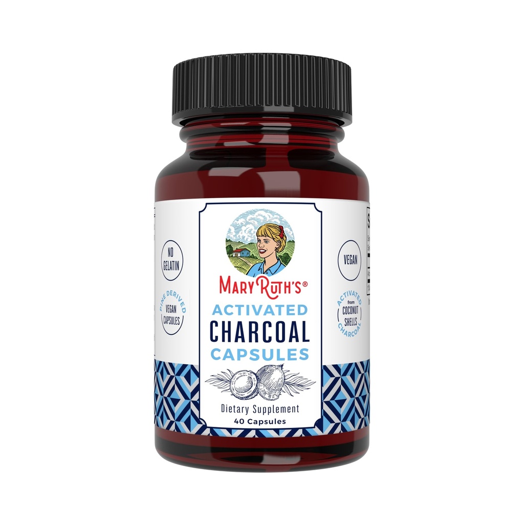 MaryRuth Organics 활성화된 Charcoal 캡슐 | 물질 흡착 | 코코넛 쉘에서 분리 | 파인 트리의 Vegan 캡슐 | Non-GMO | 글루텐 프리 | 40 개