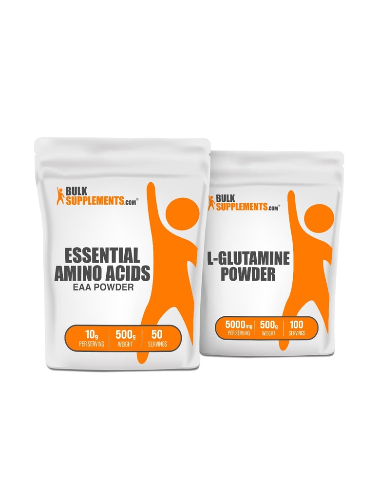 BulkSupplements EAA 분말 500g + L 글루타민 500g 뭉치