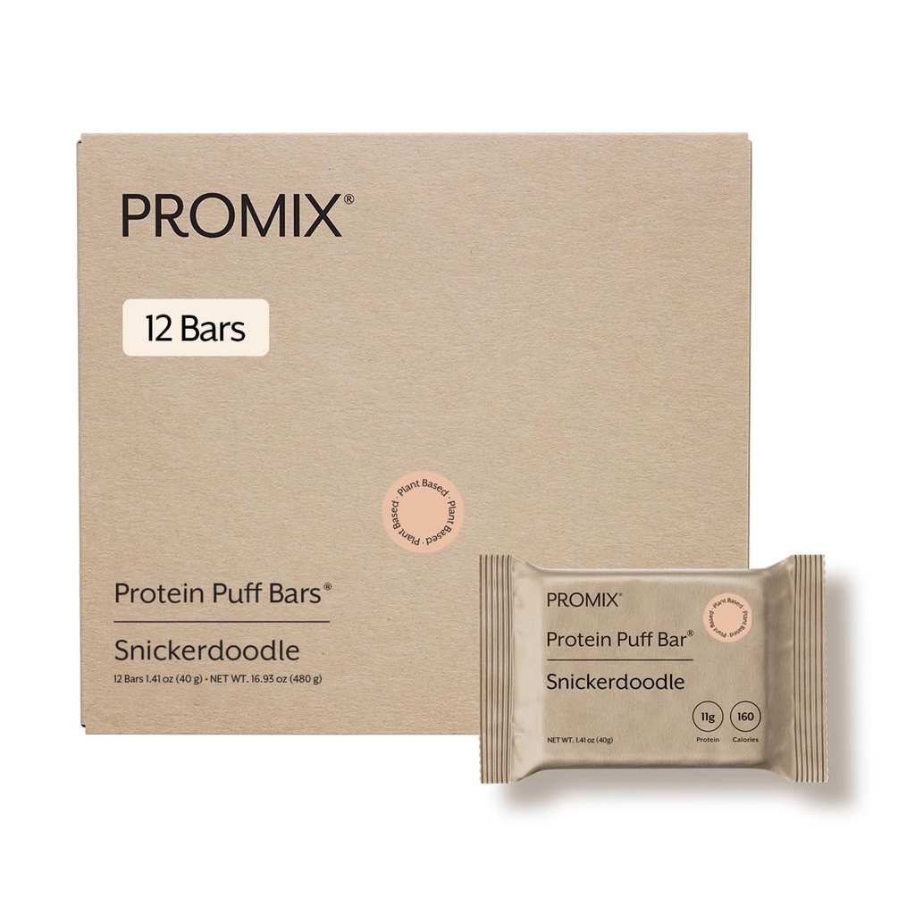 Promix Nutrition Vegan Protein Puff Bar | 고단백, 저 칼로리 Marshmallow Crispy Treat | Kosher, Soy Free - Cinnamon 프랑스어 토스트