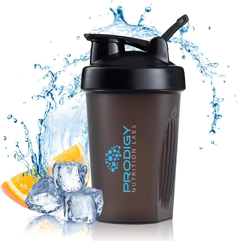Prodigy Nutrition Labs 프리미엄 쉐이커 병 단백질 쉐이크 및 Pre Workout -14 Ounce (블랙)에 완벽