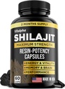 수지 순수성 Shilajit 캡슐 (50% Fulvic 산) - 500mg 최대 힘 추출물 - 유기 Shilajit - 미국에서 만드는 - 85+ 추적 광물 - 월간 공급 - 60 카운트
