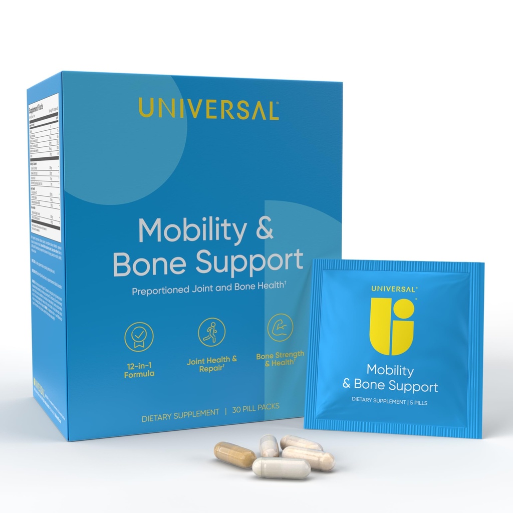 이동성 & 뼈 지원 매일 Multivitamin - 12-in-1 뼈, 무릎, 연골, Ligament, 여자와 남자, 교원질, 심황, 글루코사민 Chondroitin MSM 캡슐 - 30 비타민 팩