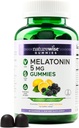 NatureWise Melatonin Gummies 5mg - Ashwagandha, Valerian Root - BlackBerry-Lemon flavor - Vegan, Gluten Free, Non-GMO - 60 카운트 [30 일 공급]