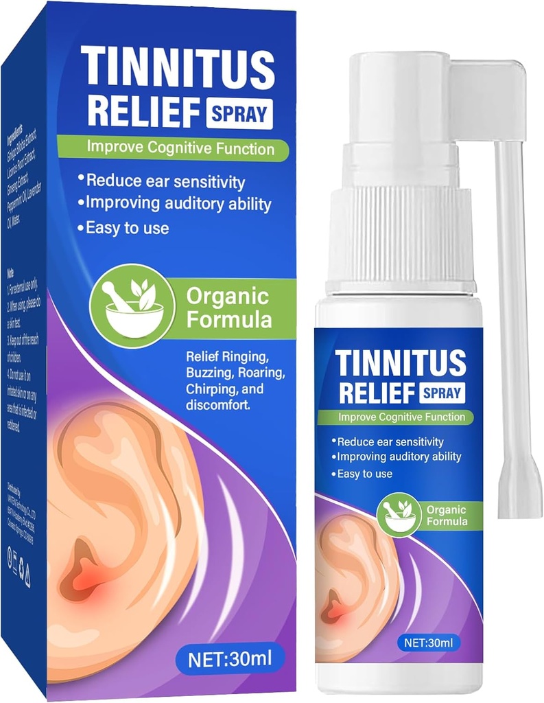 반지 귀를 위한 Tinnitus Rêliêf, Tinnitus 처리를 위한 효과적인 Tinnitus Rêliêf 살포, Rêliêves Tinnitus, 귀 뒤, 귀 불편 및 귀통, 30 ml를 위한 귀 왁스 제거 살포