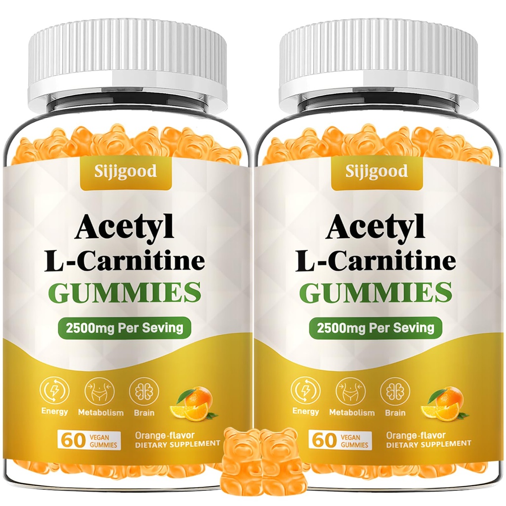 2 팩 Acetyl L 카르니틴 보충교재, Boost 에너지, Immunity, Vegan, 오렌지 풍미, 120 조사를 위한 자연적인 영양 보충교재