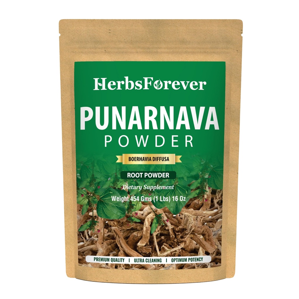 허브 영원히 Punarnava 분말 | Boerhaavia Diffusa | Ayurvedic Herbal Supplement | 종합 웰빙 지원 | 비 GMO, 비건 | 454 GMS