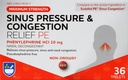 Rite Aid Sinus Pressure and Congestion Non-Drowsy Relief PE, 10mg - 36 Tablets Nasal Decongestant | Sinus Relief | Allergy Medication Non Drowsy | 알레르기 완화 | 시우스 압력 | Mucus Relief