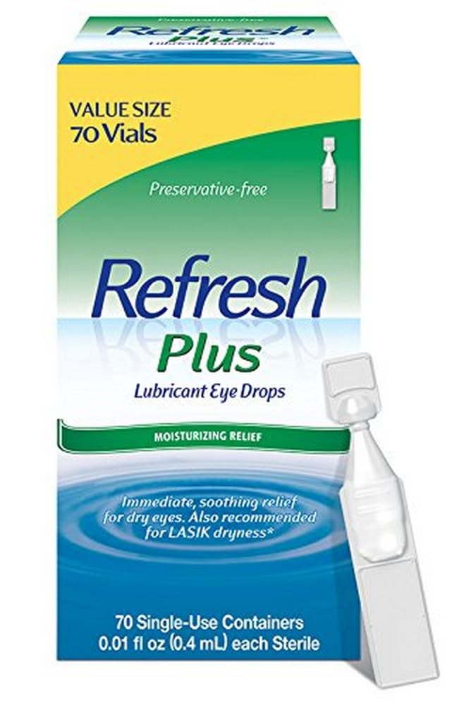 건조한 눈, 부식 자유로운, 빈 크기, 0.01 Fl Oz 단일 용도 콘테이너, 70 조사를 위한 상쾌한 플러스 윤활유 눈 하락
