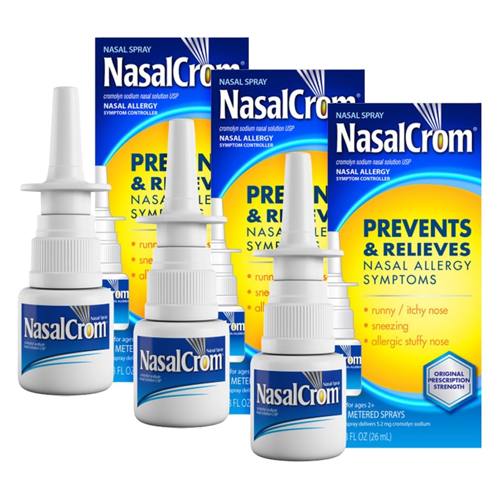 NasalCrom Nasal 스프레이 알레르기 증상 컨트롤러 | 200 스프레이 | .88 FL OZ (3 팩)