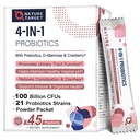 NATURE TARGET Probiotics-for-Women Prebiotics-and-Probiotics-Powder, 100-Billion-CFUs 45-Day-Supply, Urinary Tract/Gut/Digestive Health를 위한 D-Mannose와 Cranberry와 여성 프로바이오틱스