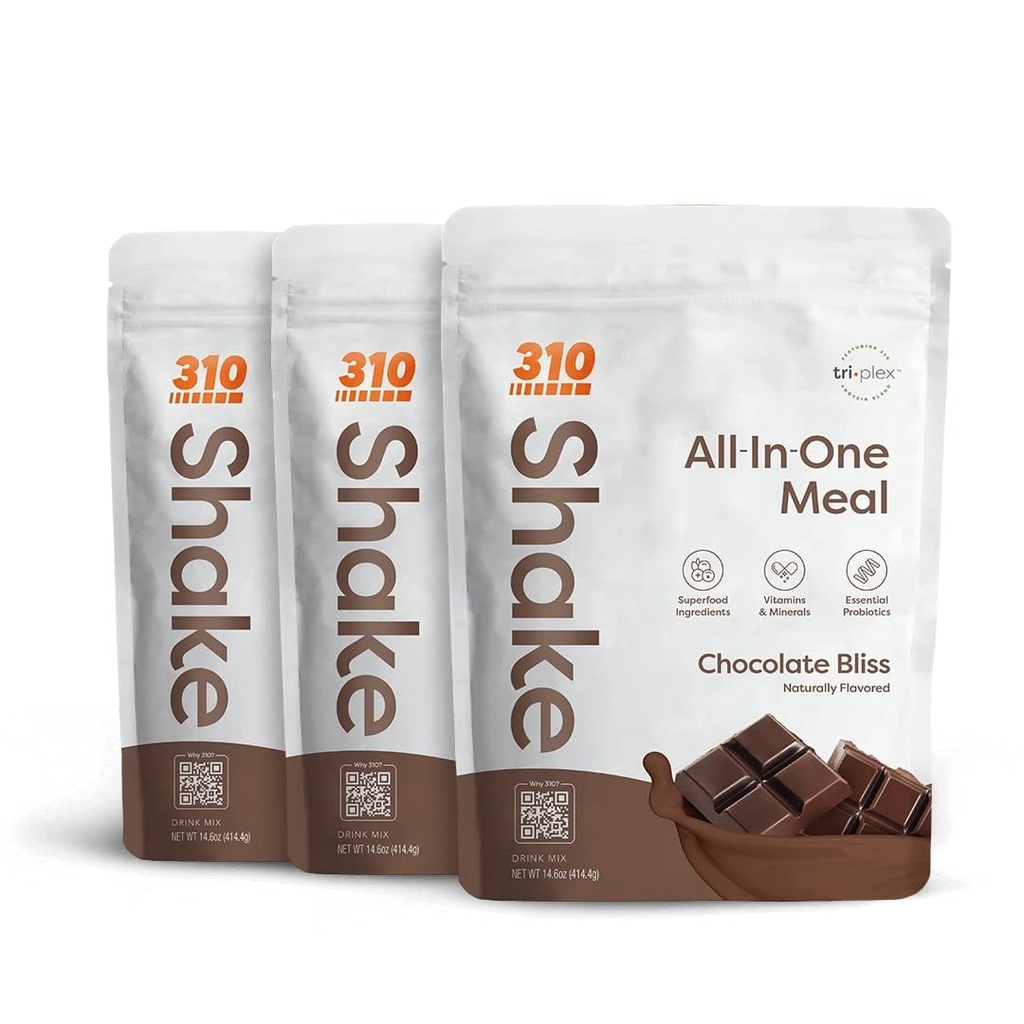 310 영양 - 올인원 식사 교체 쉐이크 - 섬유 리치 Vegan Superfood Blend가있는 새로운 포뮬러 - 천연 감미료 - 낮은 카브 Shake, Keto & Paleo Friendly - 글루텐 무료 - 26 필수 비타민 및 미네랄 - 트리플 맛 팩
