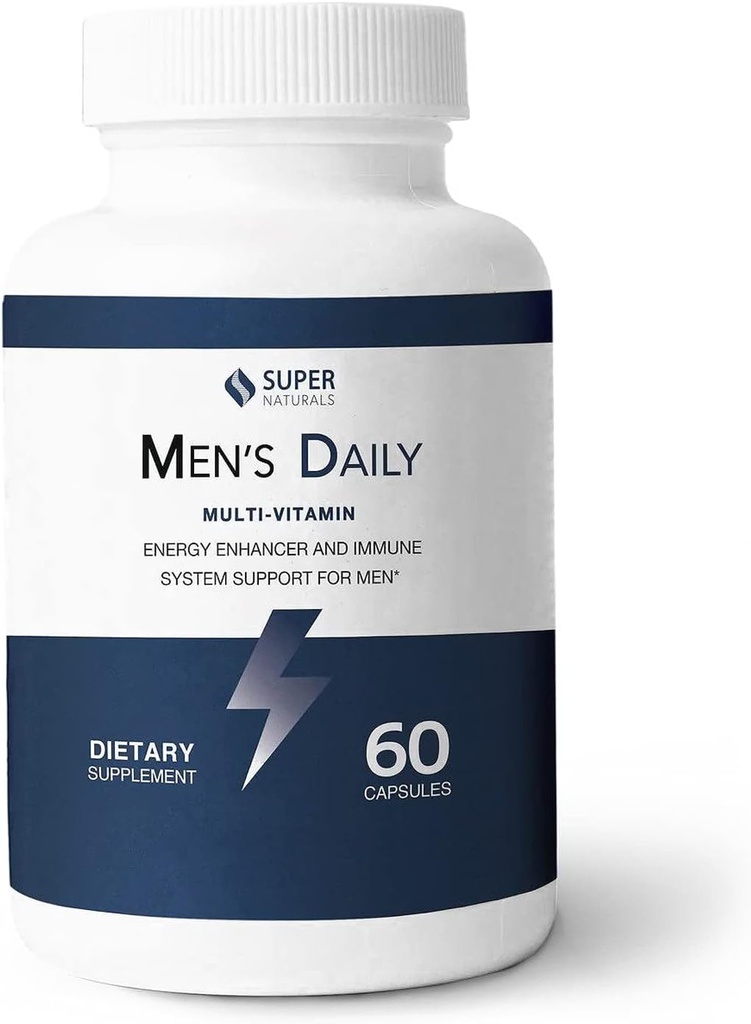 Super Naturals Men's Daily Multivitamin Energy Enhancer 및 Immune System Support for Men (60 캡슐, 30 일 공급)