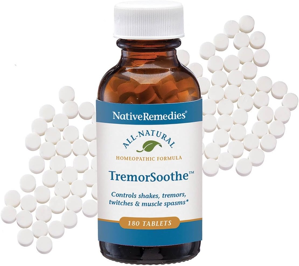 Native Remedies TremorSoothe - Temporarily Control Shakes, Tremors, Muscle Spasms 및 Twitches -180 태블릿에 천연 Homeopathic 공식