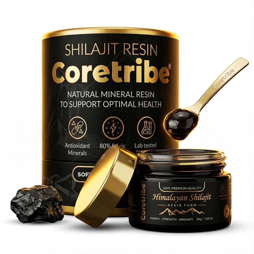 Coretribe® Royal의 People Choice Pure Himalayan Organic Shilajit Resin, Energy, Strength & Immunity, True Gold Content, 30 Grams를 가진 남성 및 여성용 복합체
