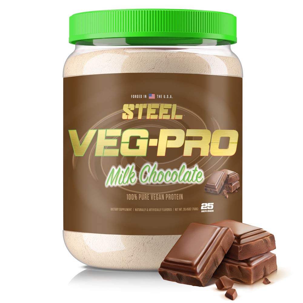 스틸 보충제 Veg-PRO | Vegan Protein Powder, 밀크 초콜릿 | 25 서빙 (1.65lbs) | BCAA 아미노산과 단백질 분말 | 글루텐 프리 | 비 유제품 | 낮은 캐비티