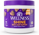 Wellness Barkin' Bacon 맛있은 연약한 Chew 피부 & 외투는 개, 90 조사를 위해 보충합니다