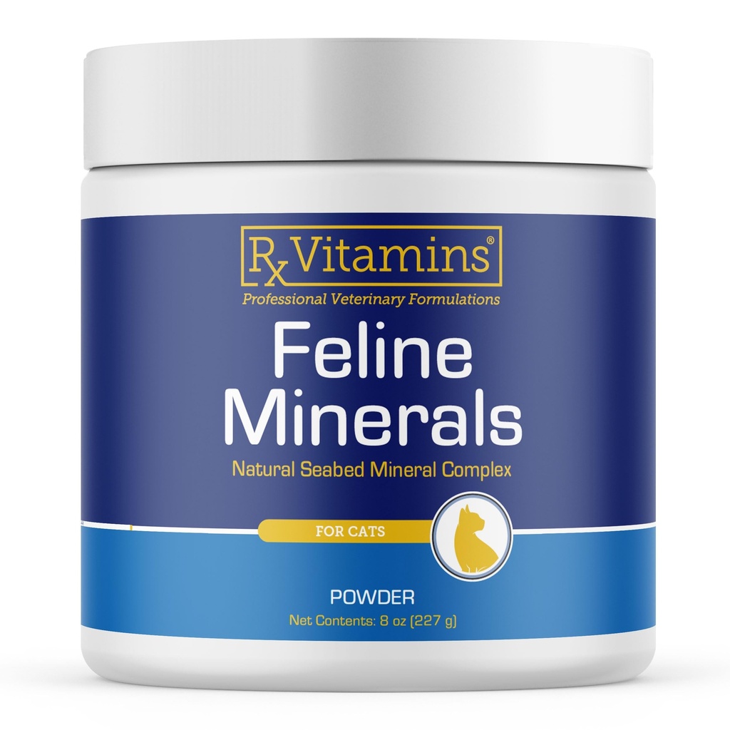 Rx Vitamins Feline Minerals - 고양이 심장 건강을위한 타우린 - 합동 보충교재를 위한 칼슘 - 마그네슘 & 칼륨을 가진 고양이를 위한 면역 지원 - 피부와 외투 보충교재 - 8oz