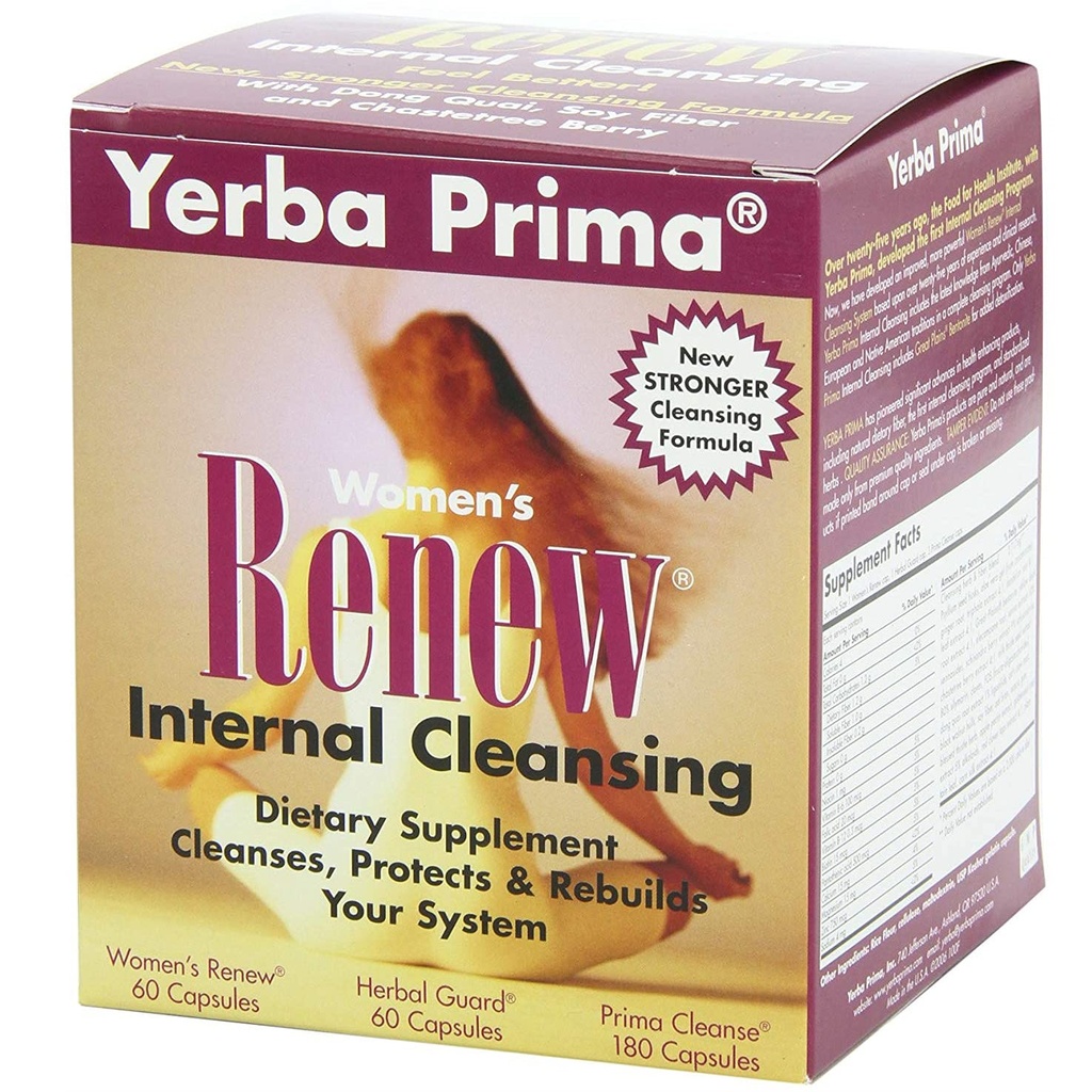 Yerba Prima Women’s Renew Internal Cleansing System - 30 Day Cleanse 및 Detox Kit - 여성 Detoxifying Herbal Support 보충제