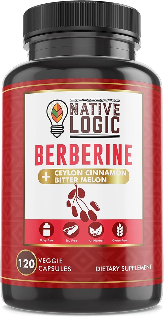 Berberine HCL 1200mg with Ceylon Cinnamon, Bitter Melon 및 Green Tea Extract | 면역 체계 지원과 심장 건강 지원 - 120 캡슐