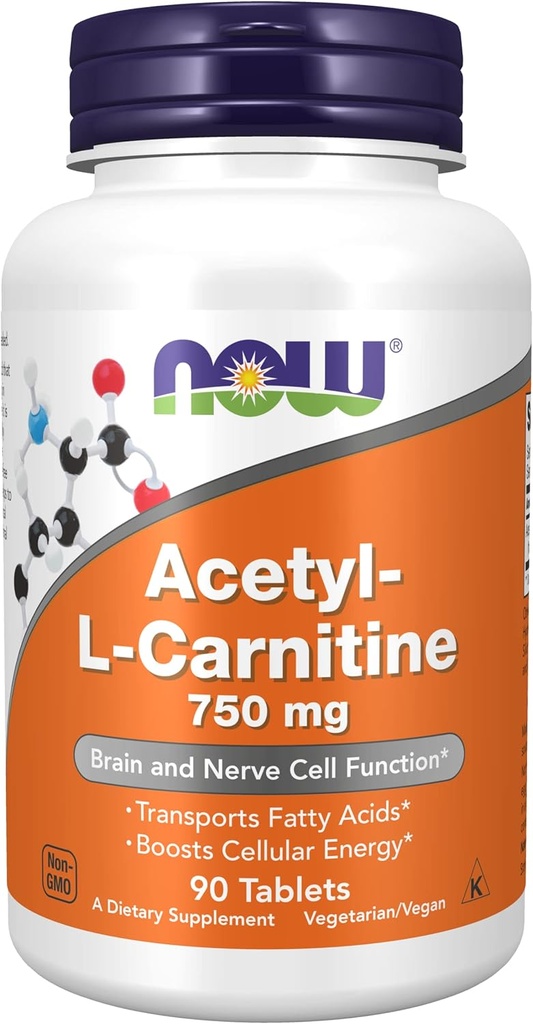 지금 음식 아세틸 L 카르니틴 750 mg - 90의 정제