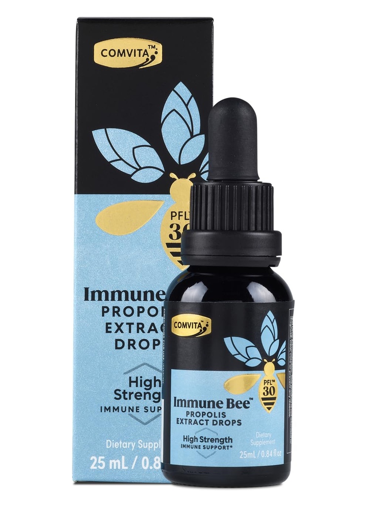 Comvita Extra Strength Bee Propolis Extract - 자연 면역 지원, 구강 건강, Propolis 액체, Soothe Throat, 알코올 무료 - PFL 30, 0.8 fl oz 유리 병에 대한 드롭