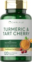 Carlyle Turmeric and Tart Cherry Capsules | 120 개 | Bioperine | 채식주의, 비 GMO, 글루텐 무료 보충