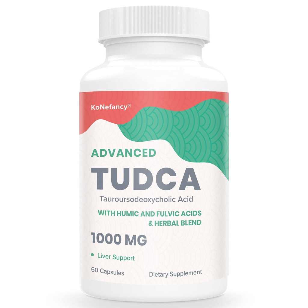 KoNefancy TUDCA Liver는 Liver Detox-Milk Thistle 초본 혼합 및 Liver, Digestive Health, 60 Vegan 캡슐에 대한 Humic Acid와 함께 1000 mg-Bile 소금을 보충합니다.