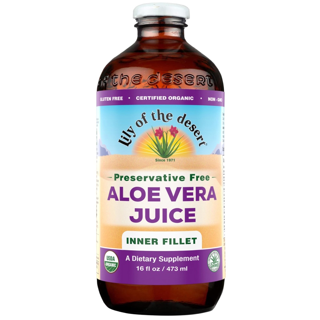 Lily Of The Desert Aloe Vera Juice, 보존 무료, 내부 필렛, 16 Fl oz