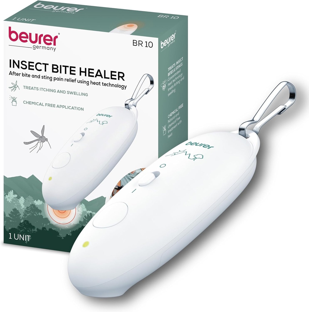 Beurer BR10 Insect Bite Healer 와 클립, 휴대용 Itch 과 Swelling Relief for Non-Toxic Treatment of Mosquito Bites 과 기타 Common Insect Bites, 옥외 Essential