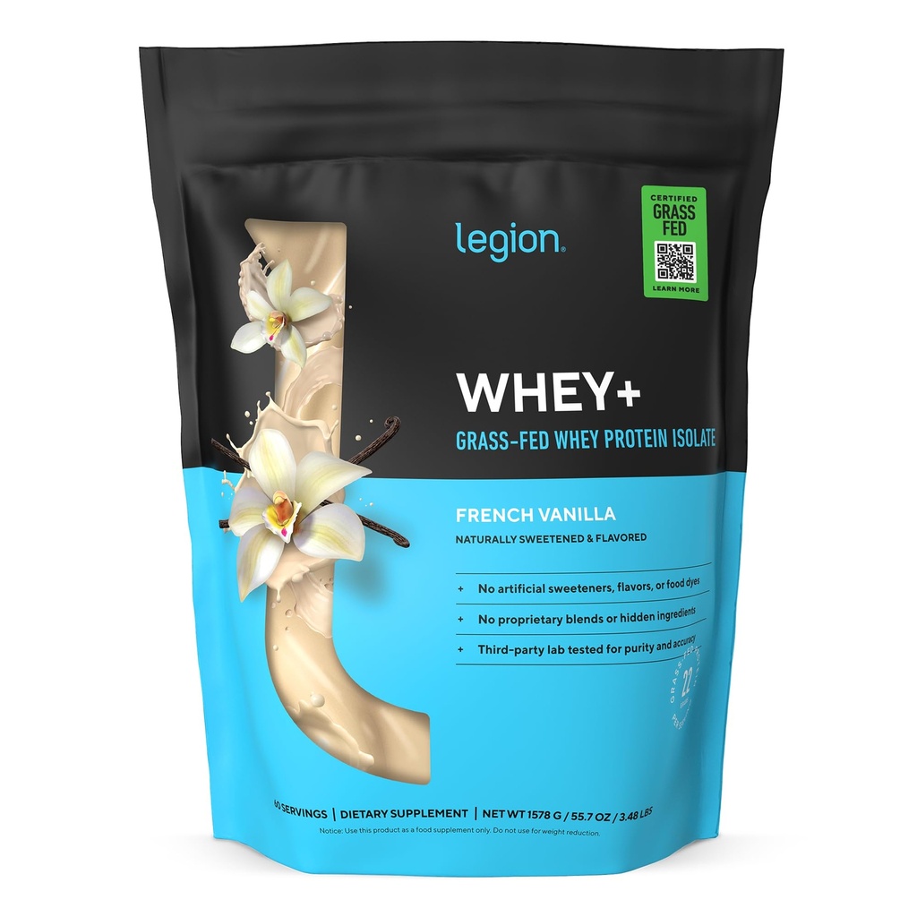 이름 * Whey+ Protein Whey Isolate from Grass Fed Cows - Whey Protein Isolate Powder Low Calorie, Non-GMO, Sugar Free, Lactose 및 Gluten Free, 남성 및 여성용 모든 천연 단백질 분말 (60 인분)