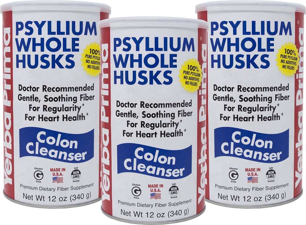 Yerba Prima Psyllium 전체 Husks Colon Cleanser, 12 Ounce (포장 3)