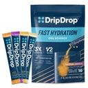 DripDrop Hydration Packets - 열대 다양성 팩 - 단일 Serve Electrolytes Powder Drink Mix - Mango, Açaí, 열정 과일, Piña Colada - Non-GMO, 글루텐 무료, Vegan - 16 스틱