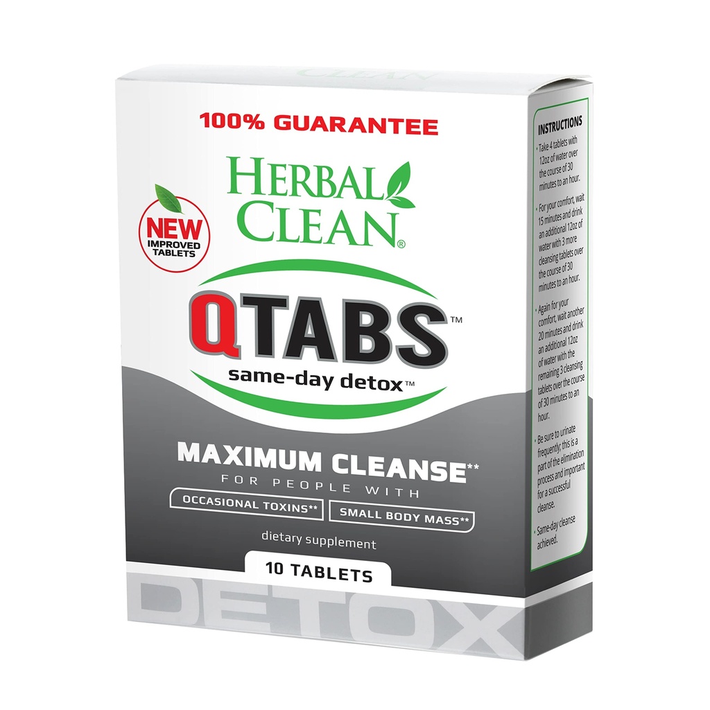 초본 청결한 - QTabs Same-Day Detox, 휴대용 및 신중한, 10의 정제