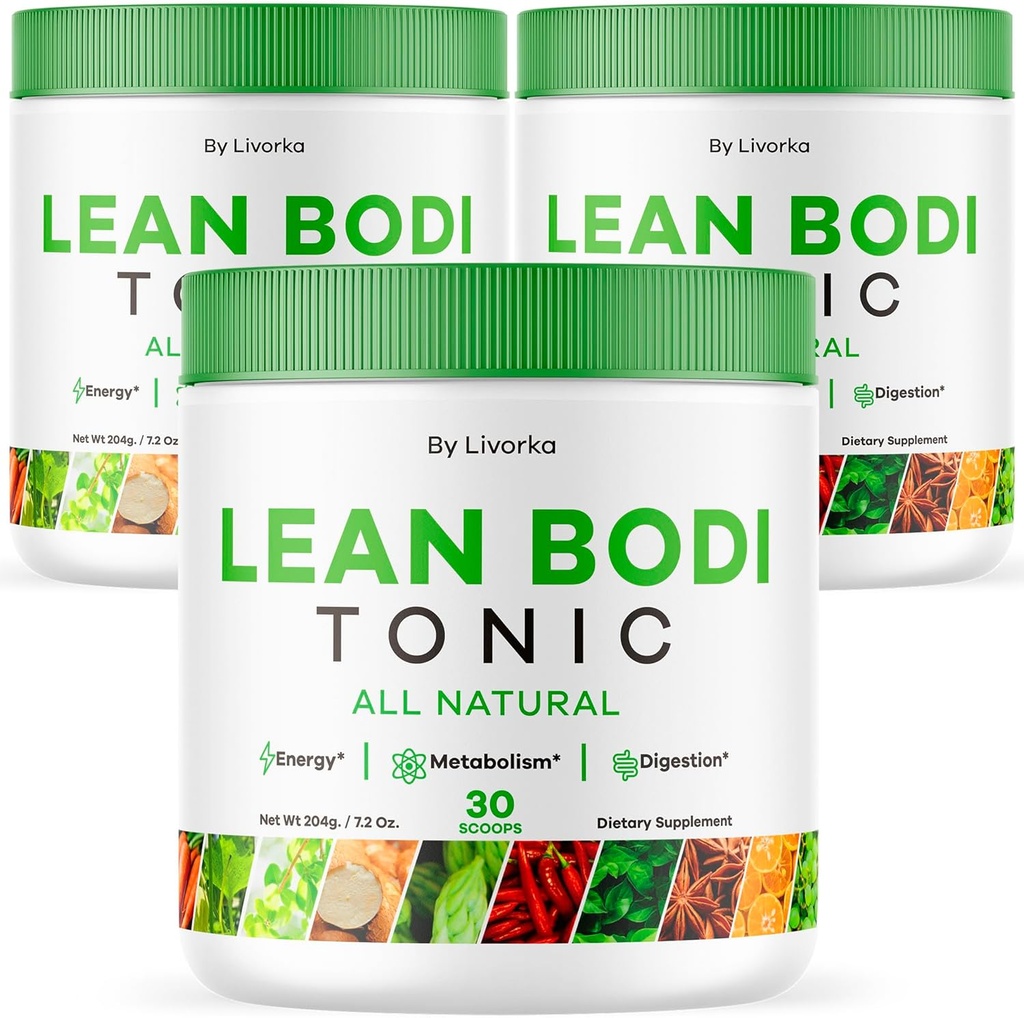 LIVORKA Lean Bodi Tonic, 모든 자연적인 진보된 공식 분말 - 90의 서빙 (3 달 공급) - 3의 팩