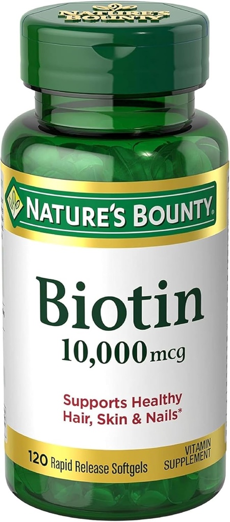 자연의 Bounty Biotin 10000 mcg 매우 힘 - 120 Softgels의 4 팩