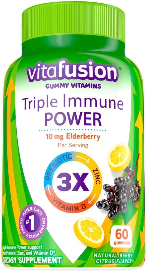Vitafusion, 60ct-L8와 호환되는 세 배 면역력 거미 비타민